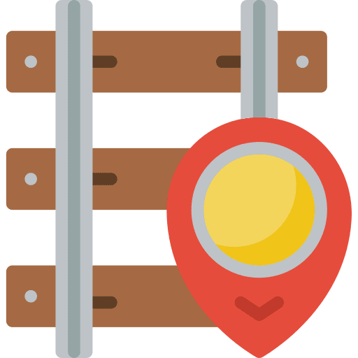 Location tracks station train icon