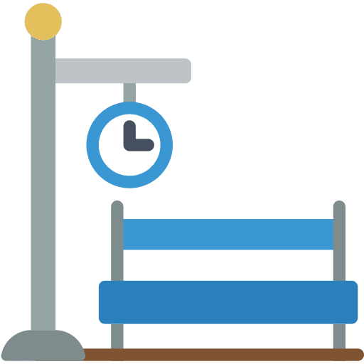 Station clock platform seat icon