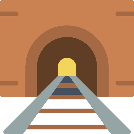 Tunnel railroad transportation train icon
