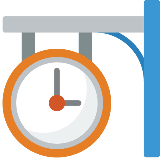 Clock transportation timetable station icon