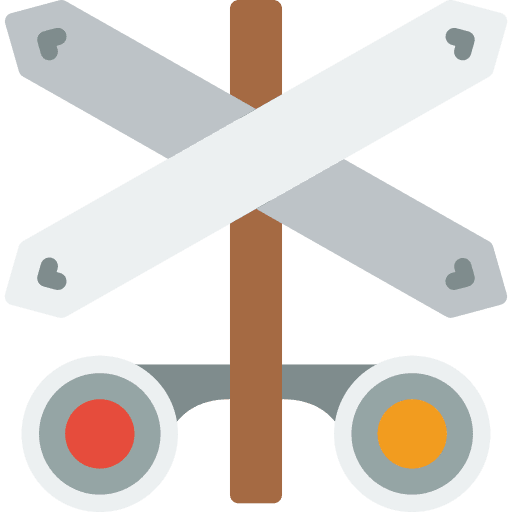 Sign station crossing post icon