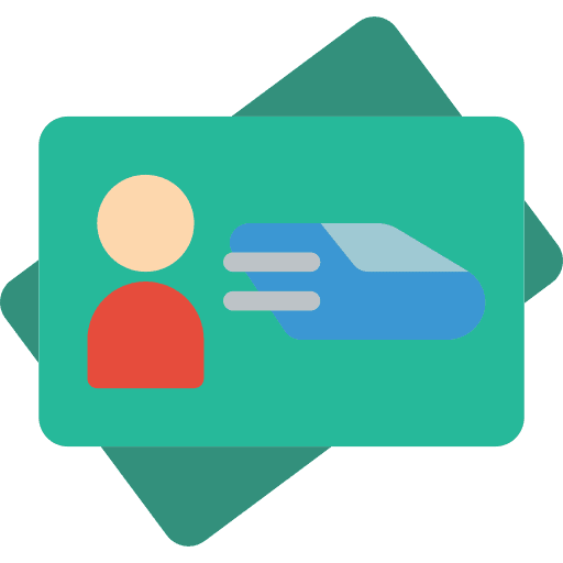 Ticket railway train transport icon