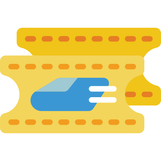 Tickets admission train ticket icon