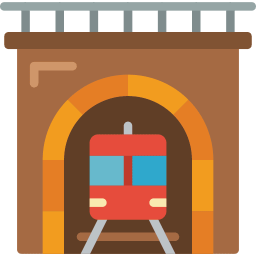 Tunnel transportation tracks railway icon