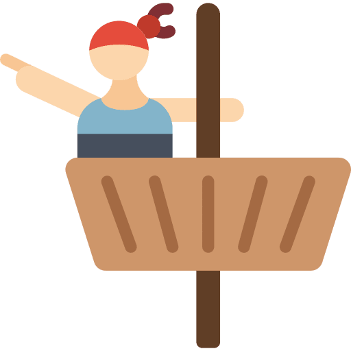 Nest pirate crows pointing icon