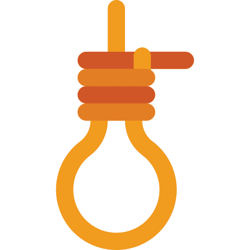 Noose hanging rope suicide icon
