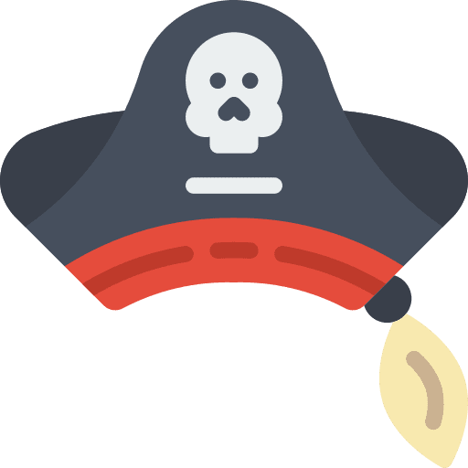 Pirate skull eyepatch costume party icon