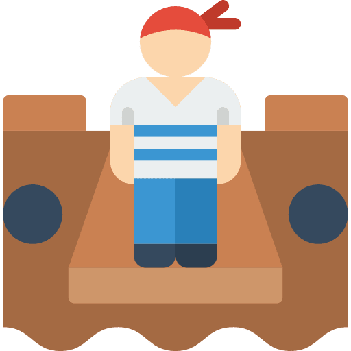 Jumping jump pirate ship icon