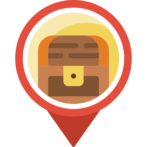 Location pirates treasure map treasures icon