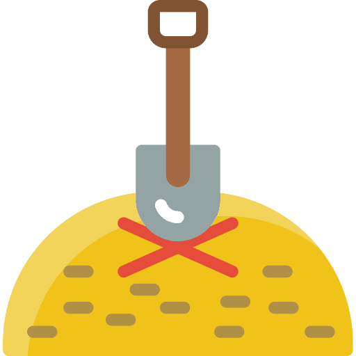 Spade island sand digging icon