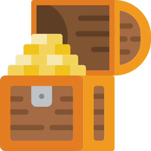 Treasure pirate treasure money icon