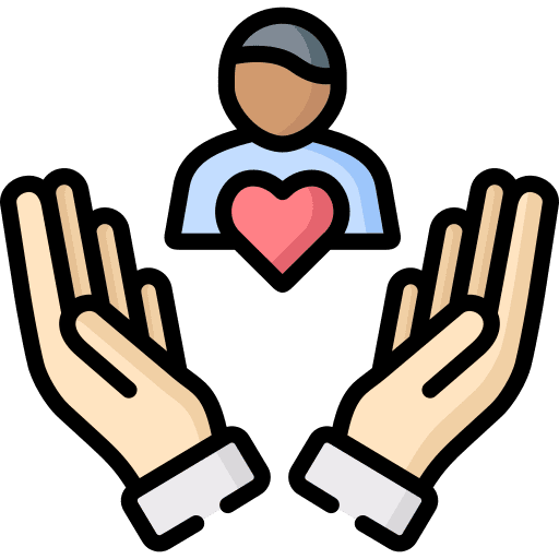 Care hands hand care icon