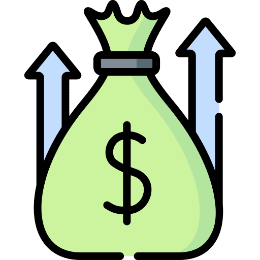 Fundraising money heart charity icon