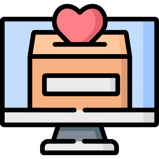 Online donation business and finance coin money icon