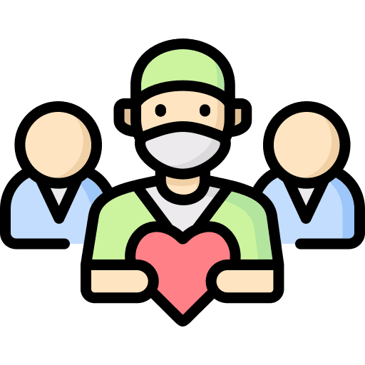 Team doctor heart members icon