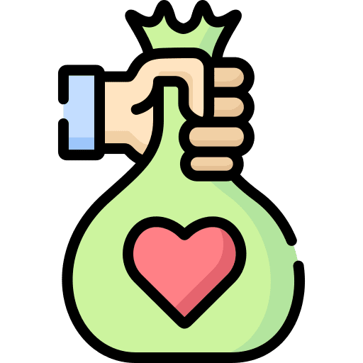 Donation box coin love and romance icon