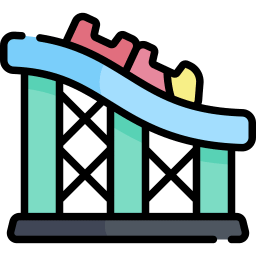 Rollercoaster attraction park amusement park theme park icon