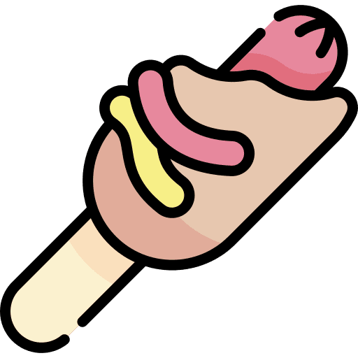 Corndog food and restaurant sausage corndog icon