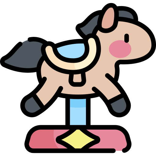 Rocking horse kid and baby entertainment amusement park icon