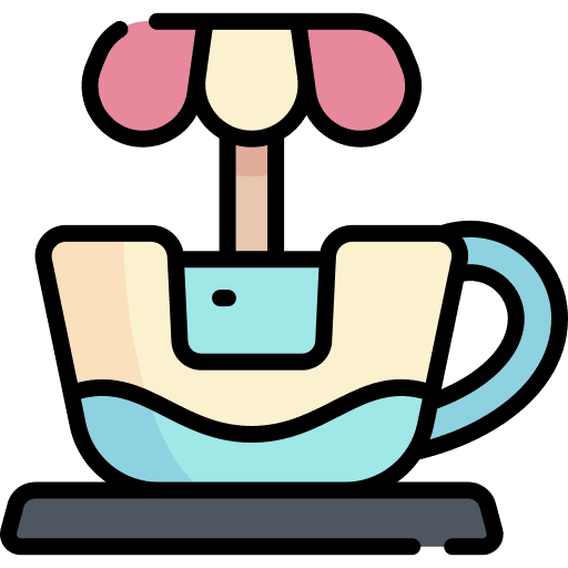 Spinning teacup fun fair carnival icon