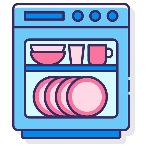 Dishwasher kitchen hygiene furniture and household icon