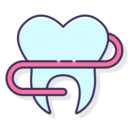 Dental floss teeth floss tooth icon
