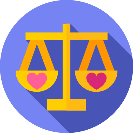 Balance justice scale love and romance balance icon