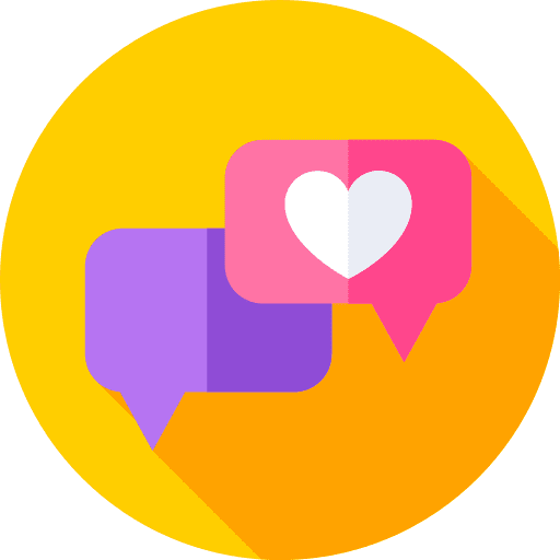 Love heart valentines day message icon