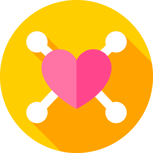 Share heart love and romance connection icon