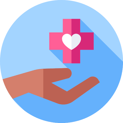 Red cross help hand hands icon