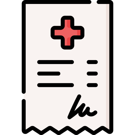 Medical prescription healthcare and medical health clinic medical file icon