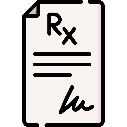 Prescription rx medical prescription health report icon