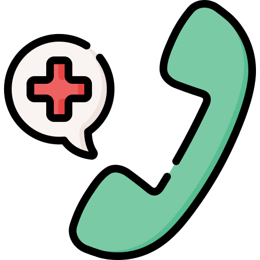 Emergency call healthcare and medical communication support icon