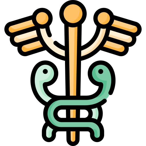 Medicine pharmacy caduceus sign healthcare and medical icon
