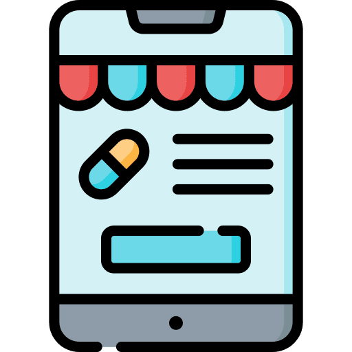 Online shop pharmacy online shop online store icon