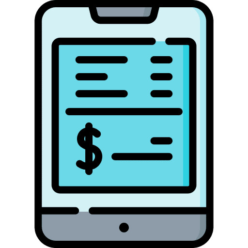 Smartphone attachment invoice transaction icon