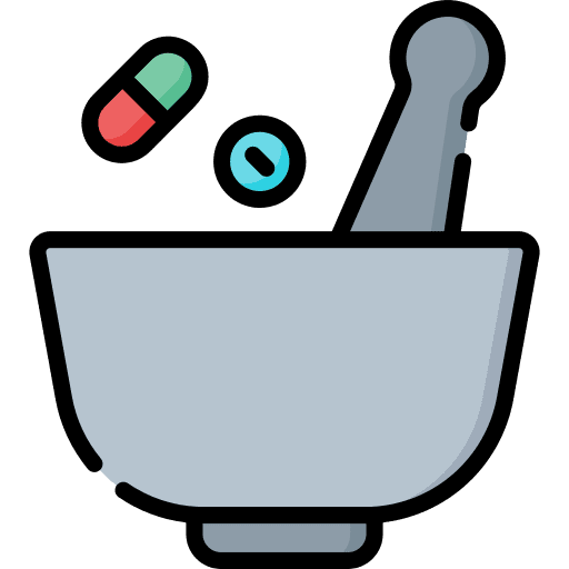 Mortar pharmacy healthcare and medical mortar icon