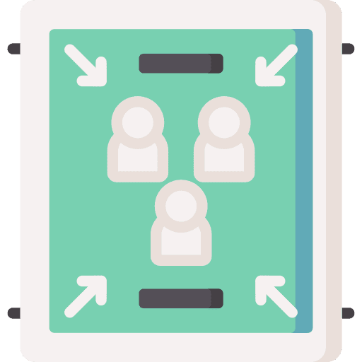 Assembly point signaling healthcare and medical security icon