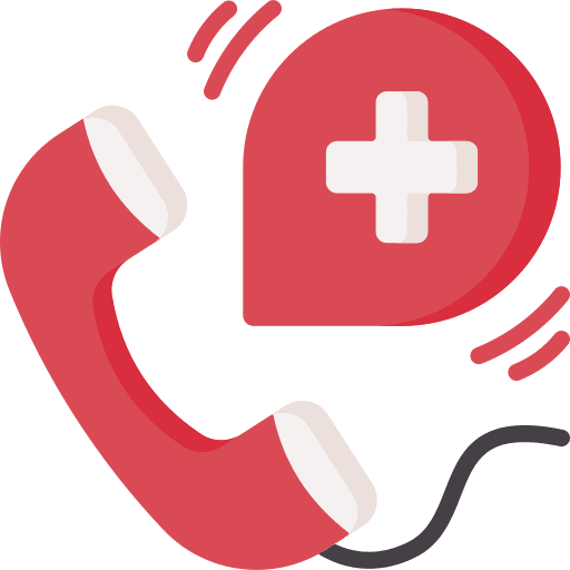 Emergency call healthcare and medical telephone fire alarm icon