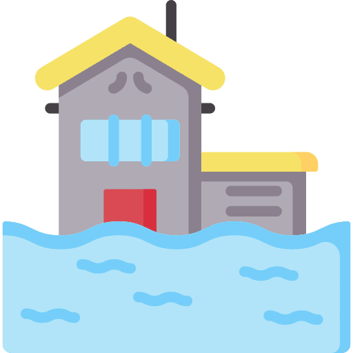 Floods rain home nature icon