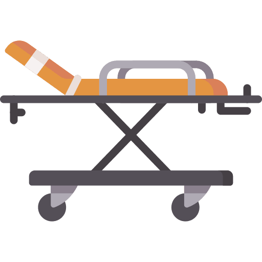 Medical stretcher emergency stretcher bed icon