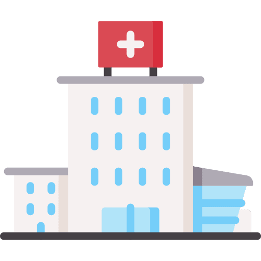 Hospital healthcare and medical buildings health clinic icon