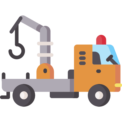 Tow truck security car breakdown crane truck icon
