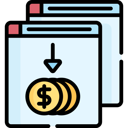 Browser funding business and finance incomes icon