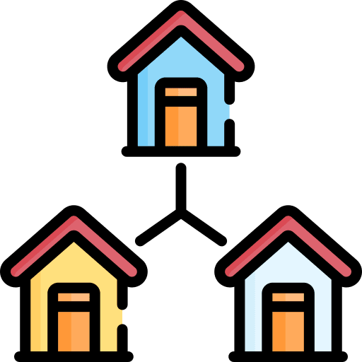 Network ui technology architecture and city icon