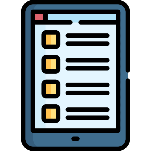 Check list criteria electronics tablet icon