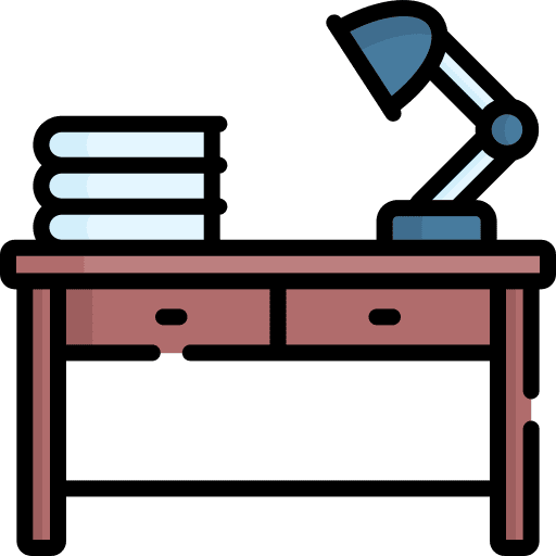 Desk education teleworking work icon