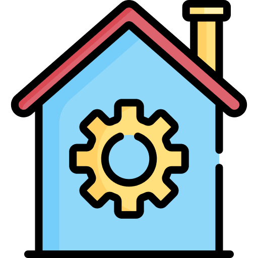 House management buildings gear icon