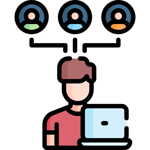 Network marketing man team icon