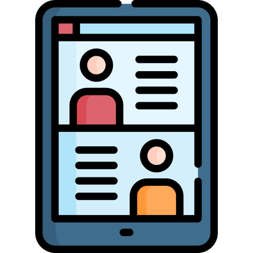 Video conference job user communications icon